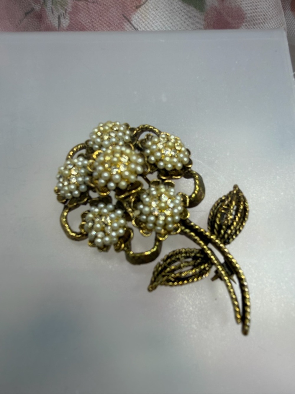 Vintage Har Pearl Cluster Floral Brooch #41SB